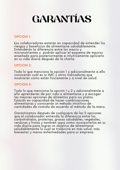 Charlas y talleres nutricionales para empresas  🍎💼